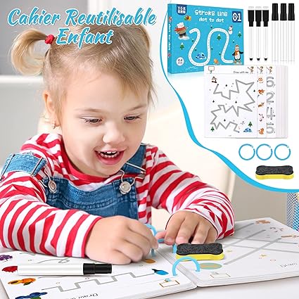 Kids Educational Learning Tracing Book Stroke Line Dot To Dot Magical(64 Pages)