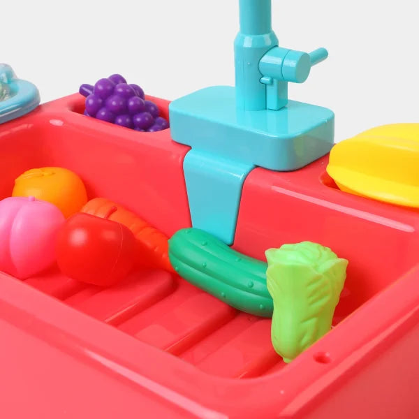 Wash-up Kitchen Sink Children Kitchen Dish Washing Sink Toy Electric Water Circulation Toy Dishwasher