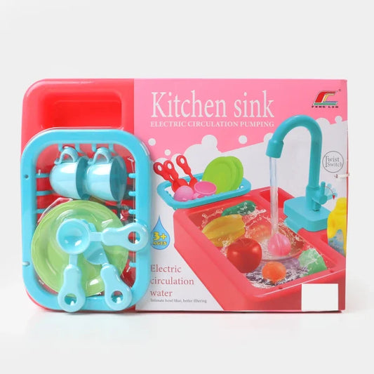 Wash-up Kitchen Sink Children Kitchen Dish Washing Sink Toy Electric Water Circulation Toy Dishwasher